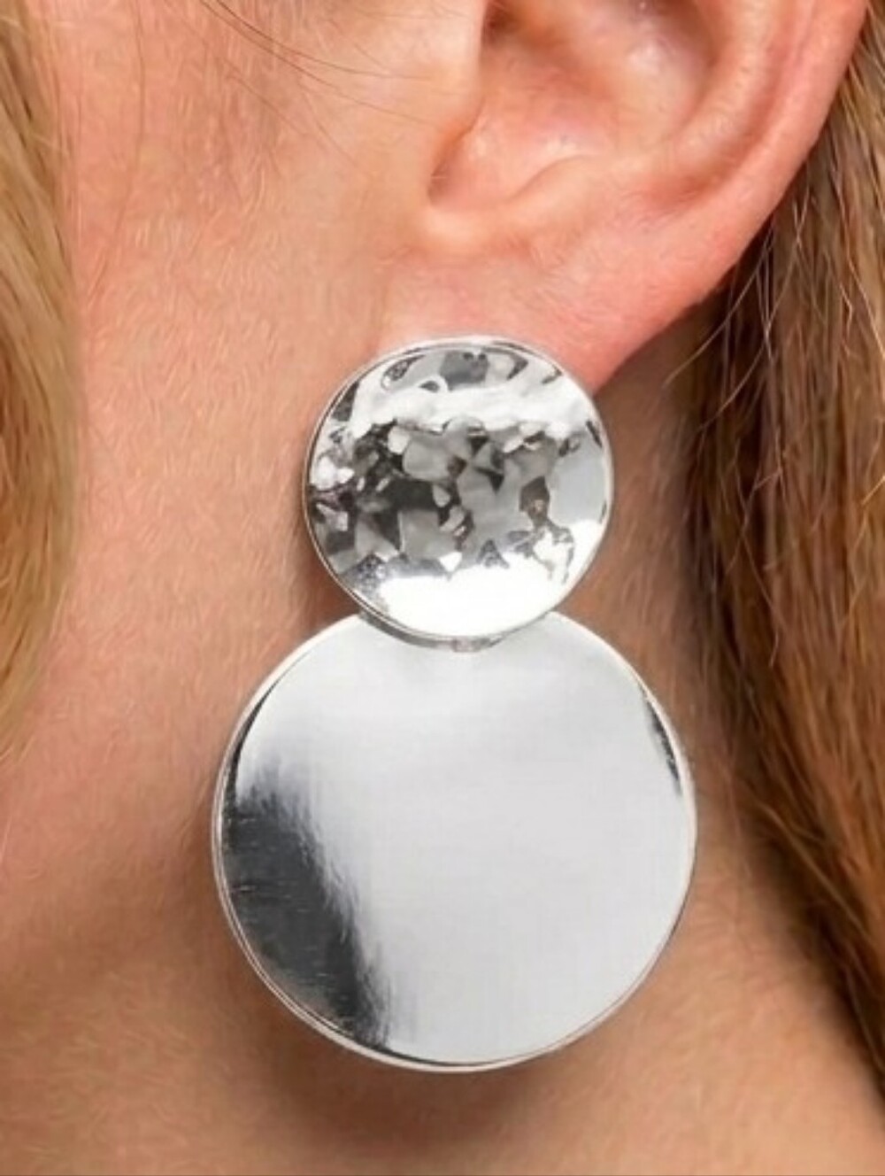 Silver Drop Earrings Minimalist Contemporary Lightweight Modern Business Casual